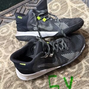 Black and Gray Nike Sneakers with Neon Accents